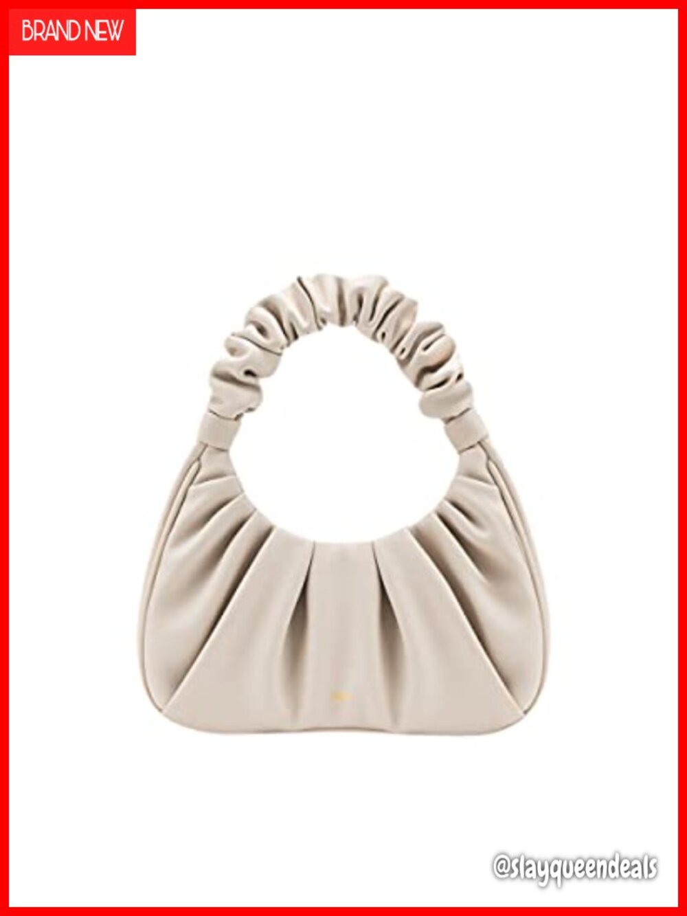 Vegan Leather Ruched Hobo Handbag with Magnet Closure